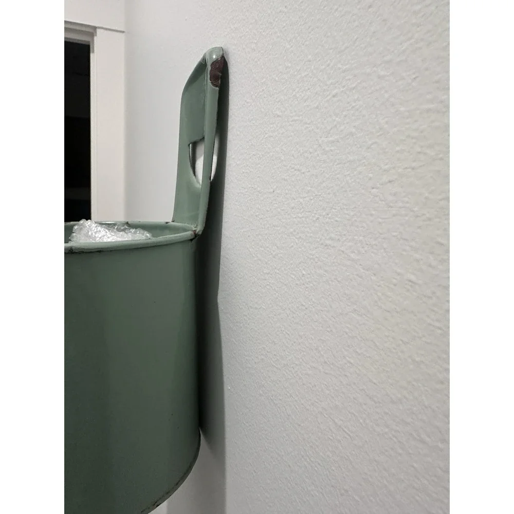 Vintage‎ Green Enamel Ware Hanging Brush Holder